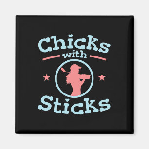 Chicks With Sticks Golf Women Club Magnet
