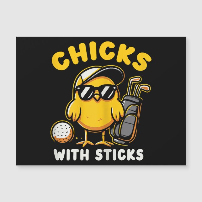 Chicks With Sticks Golfer Girl Woman Golf Club Gol (Front)