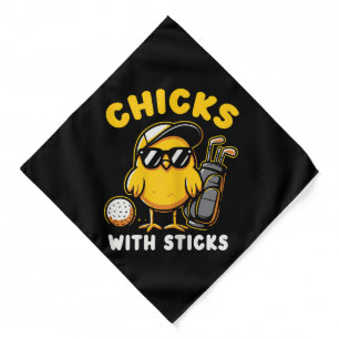 Chicks With Sticks Golfer Girl Woman Golf Club Gol Bandana