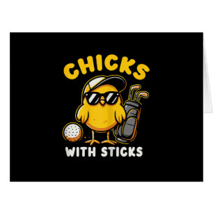 Chicks With Sticks Golfer Girl Woman Golf Club Gol Cards