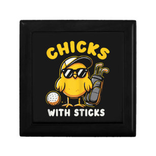Chicks With Sticks Golfer Girl Woman Golf Club Gol Gift Box
