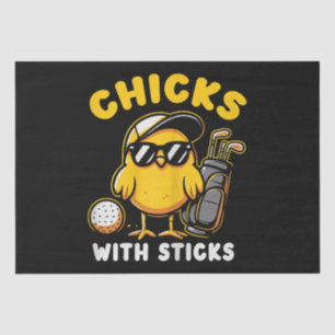 Chicks With Sticks Golfer Girl Woman Golf Club Gol Tissue Paper