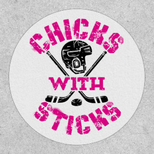 Chicks with Sticks Hockey Women Girls Patch