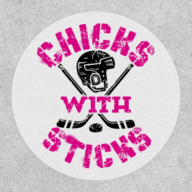 Chicks with Sticks Hockey Women Girls Patch (Front)