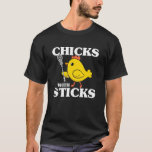 Chicks With Sticks Lax Player Women Lacrosse Team T-Shirt