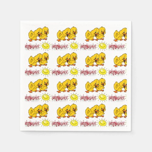 Chicks Yellow Roses Floral Snake Napkin