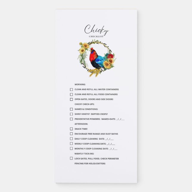 Chicky Checklist Magnetic Notepad (Front)