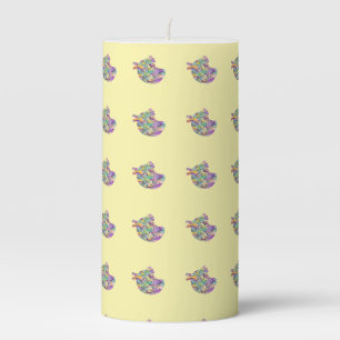 Chicky Chicky Baby Shower Yellow Pillar Candle