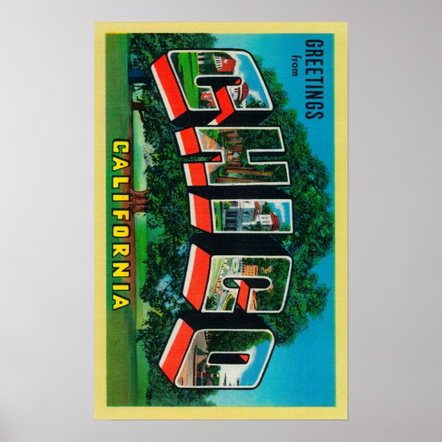 Chico, California - Large Letter Scenes Poster (Front)