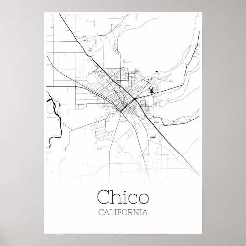 Chico Map _ California _ City Map Poster