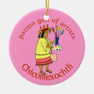 Chicomexochtli painter's patron god ceramic ornament