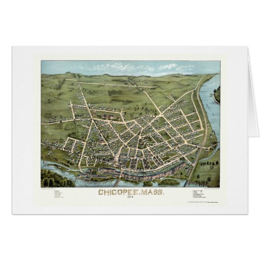 Chicopee, MA Panoramic Map - 1878 Cards (Front Horizontal)