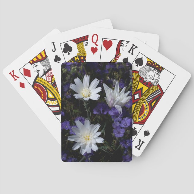 Chicory and Phacelia Wildflowers Poker Cards (Back)