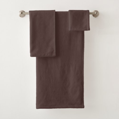 Chicory Coffee Solid Color Print Neutral Brown Bath Towel Set