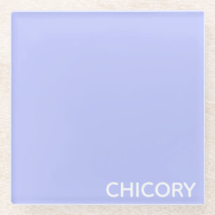 Chicory Flower blue color name Glass Coaster