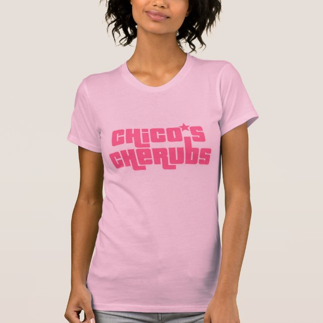 Chico's Cherubs Logo  T-shirt Pink on pink (Front)