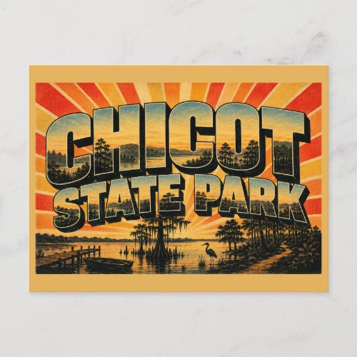 Chicot State Park Louisiana Cypress Lake Forest Postcard