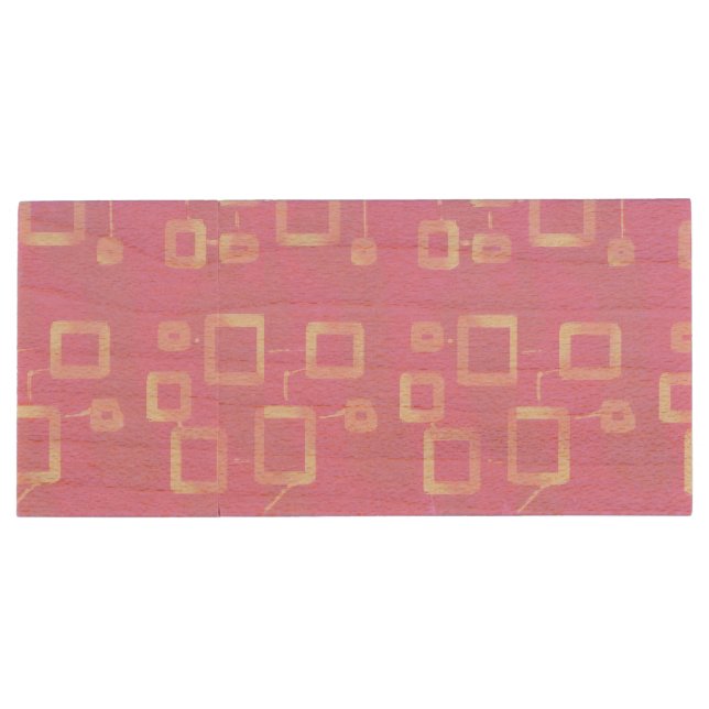 ChicPink Monogram Geometric USB Swivel Flash Drive (Back)