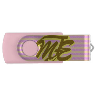 ChicPink Monogram Geometric USB Swivel Flash Drive