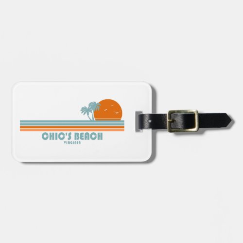 Chics Beach Virginia Sun Palm Trees Luggage Tag