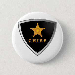Chief badge pinback button
