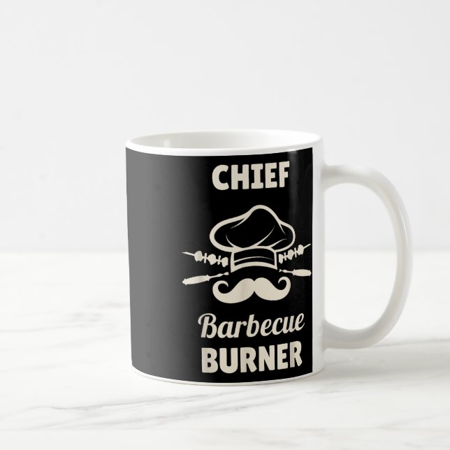 Chief Bbq Burner Funny Grilling Master Funny Bbq  Coffee Mug (Right)