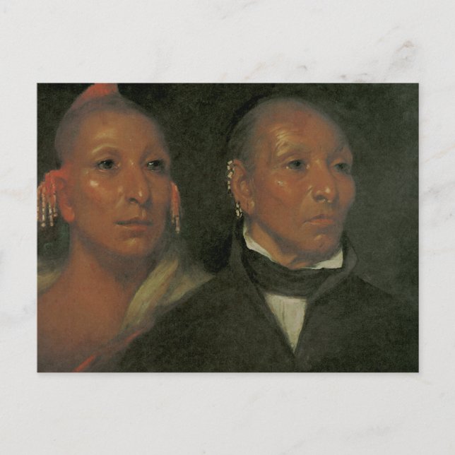 Chief Black Hawk and His Son Postcard (Front)
