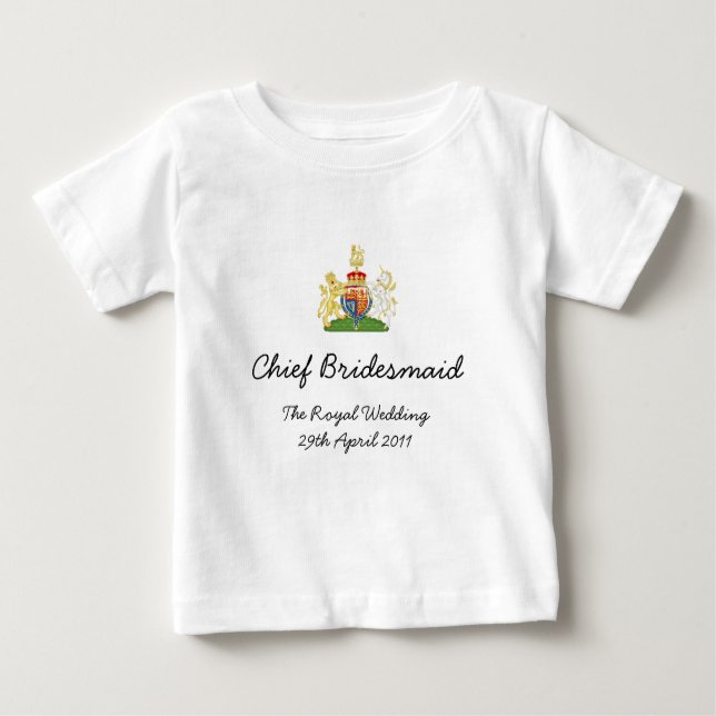 Chief Bridesmaid - fun Royal wedding childs tee (Front)