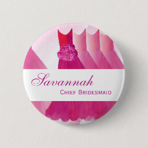 CHIEF BRIDESMAID Pin Button Bridesmaids Gowns