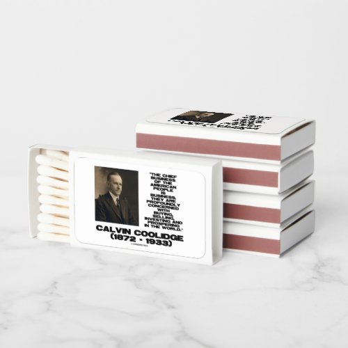 Chief Business American People Business Coolidge Matchboxes