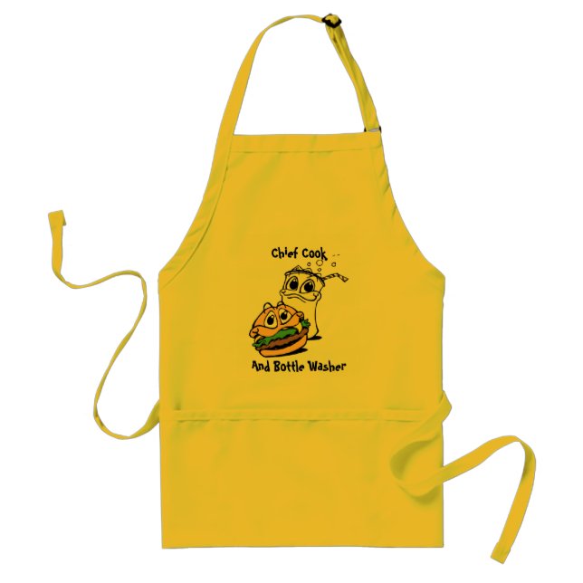 Chief Cook and Bottle Washer Adult Apron (Front)