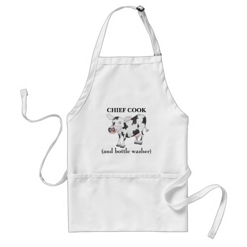 Chief cook and bottle washer cow apron