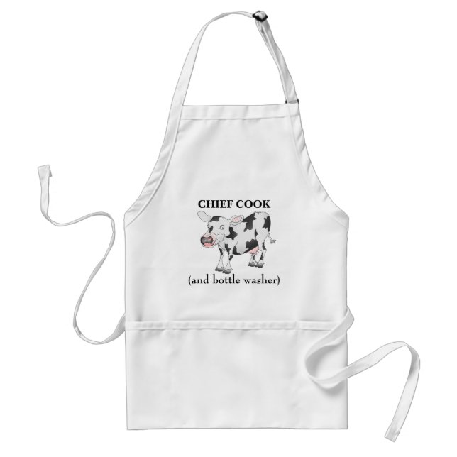 Chief cook and bottle washer cow apron (Front)
