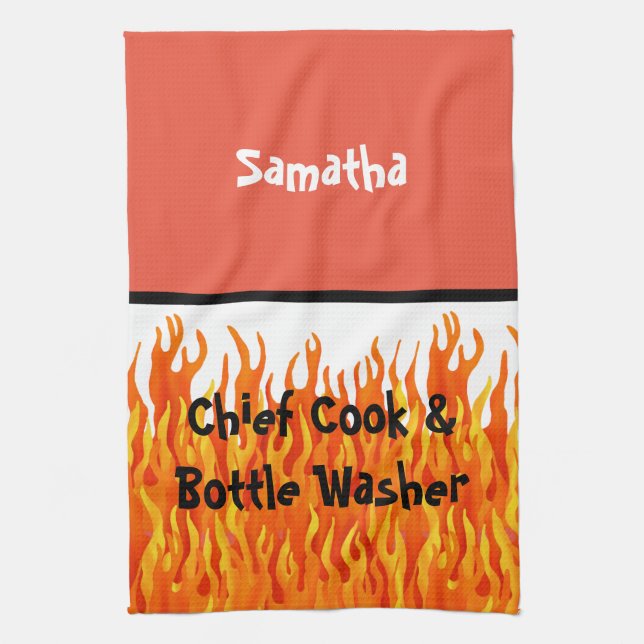 Chief Cook & Bottle Washer Kitchen Towel (Vertical)