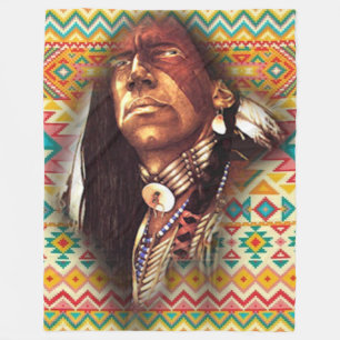Chief Eagle Eyes Fleece Blanket