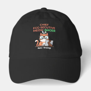 Chief Egg-secutive Meow-Nager Funny Easter Cat  Hat