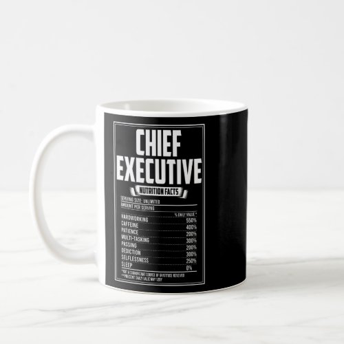 Chief Executive Nutrition Facts  Coffee Mug
