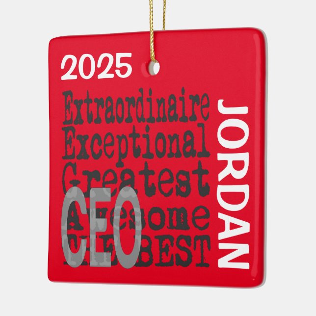 Chief Executive Officer CEO Extraordinaire CUSTOM Ceramic Ornament (Left)