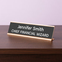 Chief Financial Wizard Personalized Name Plate