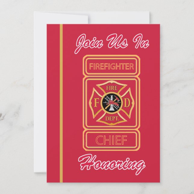 Chief Firefighter Retirement Invitation (Front)