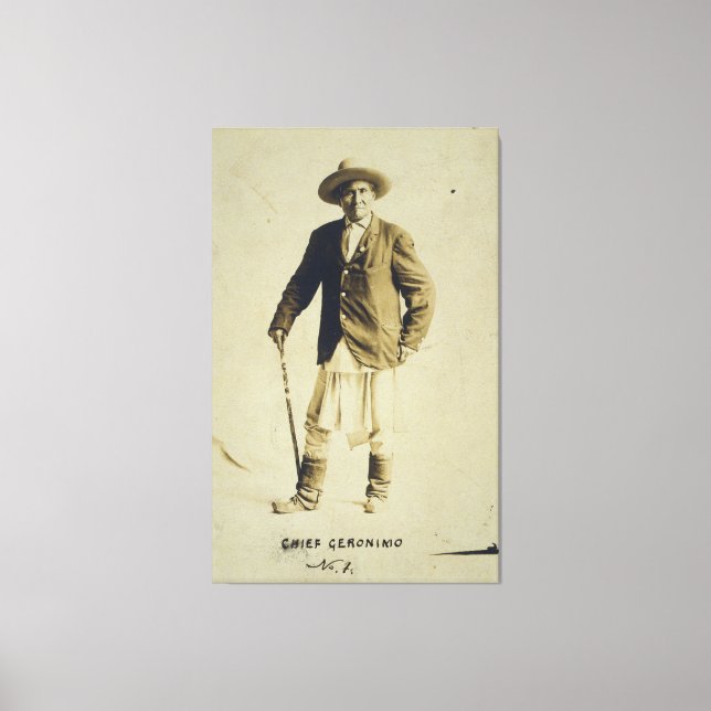 Chief Geronimo Standing Portrait 1904 Canvas Print (Front)