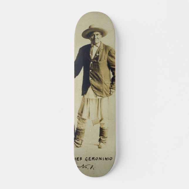 Chief Geronimo Standing Portrait 1904 Skateboard Deck (Front)