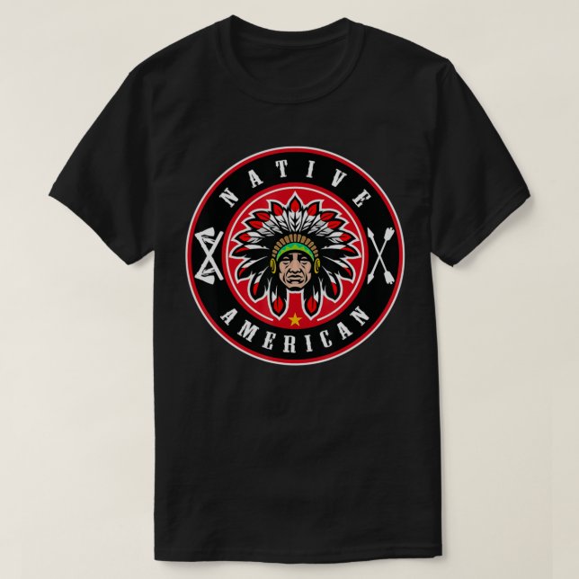 Chief Head Native American Indians Warbonnets Head T-Shirt (Design Front)