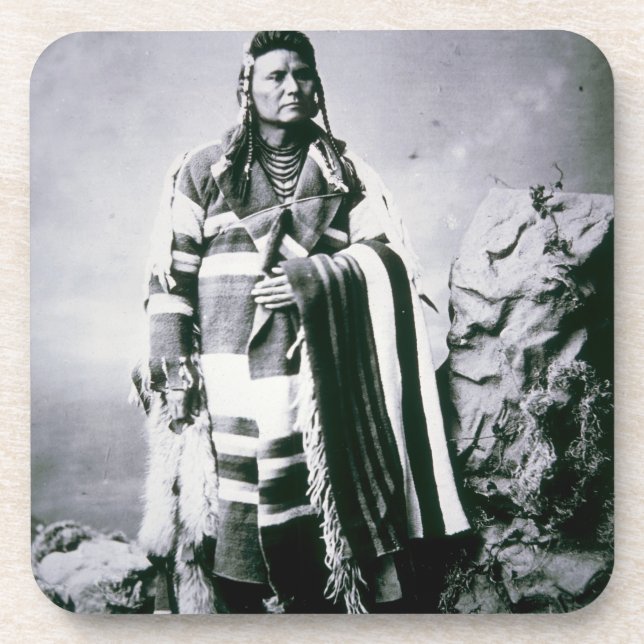 Chief Joseph (1840-1904) c.1880 (b/w photo) Coaster (Front)
