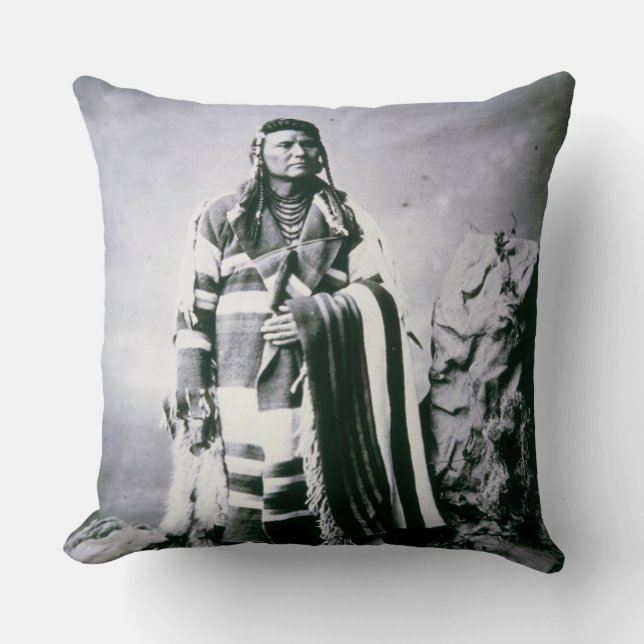 Chief Joseph (1840-1904) c.1880 (b/w photo) Throw Pillow (Front)