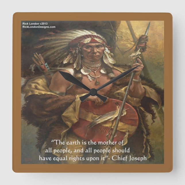 Chief Joseph Mother Earth Quote Wall Clock (Front)