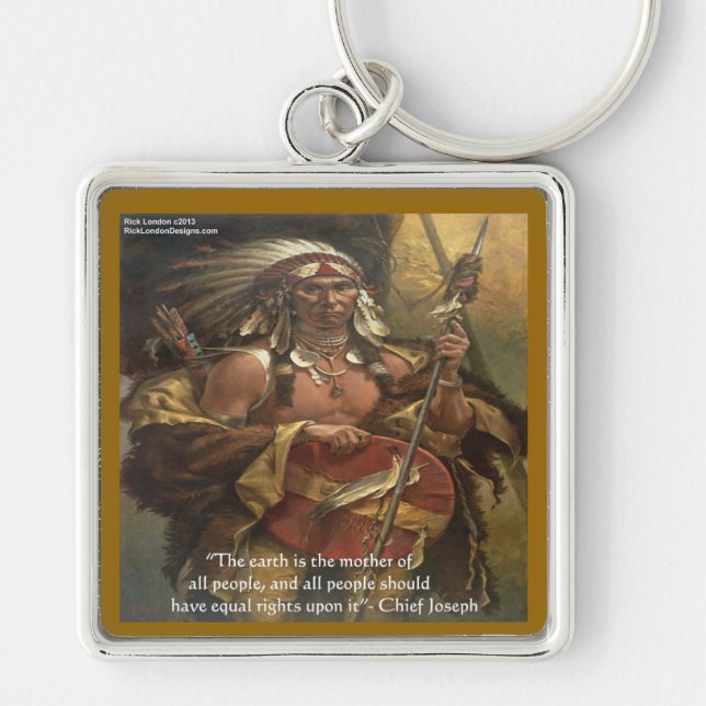 Chief Joseph & Nature Quote Gifts Tees & Cards Keychain (Front)