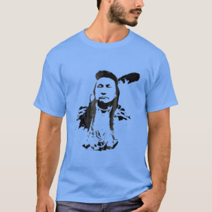 Shirtbanc Chiefin Smoking Native American Shirt Weed Feathered Helmet Design Tee, Men's, Size: Medium, Black