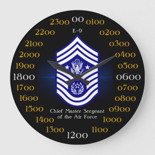 Chief Master Sergeant of the Air Force E_9 Large Clock