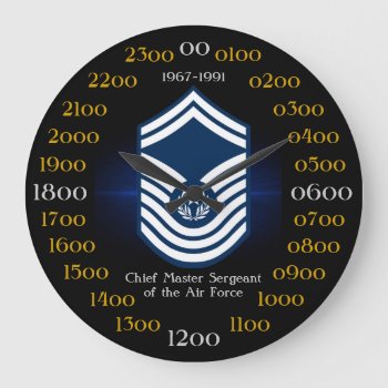 Chief Master Sergeant Of The Air Force E-9 Large Clock by usairforce at Zazzle